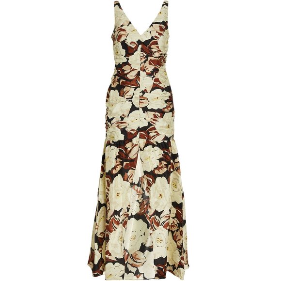 SIR the label Floral Maxi Dress - Cream and Brown - Picture 4 of 14